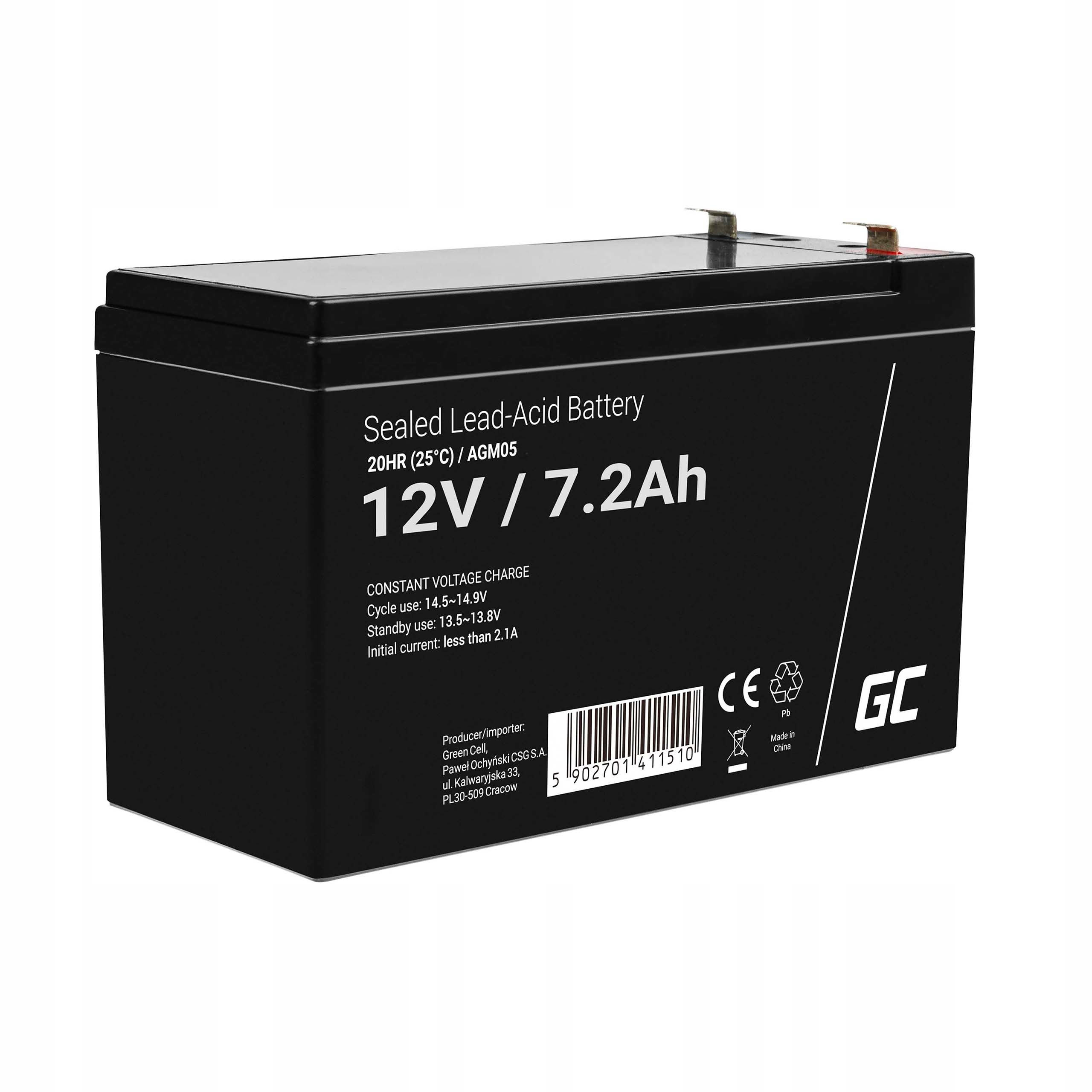 Akumulátor Green Cell 12 V 7,2 Ah